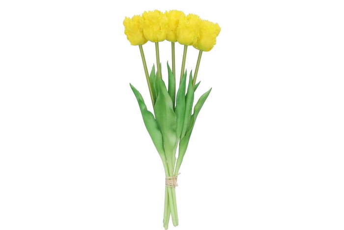 <h4>Silk Tulip Papagayo 5x Yellow 39cm</h4>