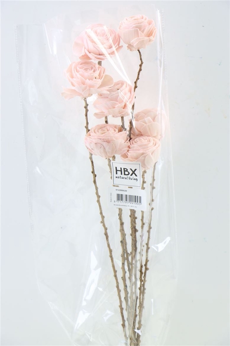 <h4>Deco Stem Shola Beauty Rose 7pcs L Pink Bunch Slv</h4>