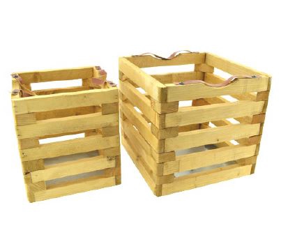 <h4>DF883824000 - S/2 Wooden crate 26cm</h4>