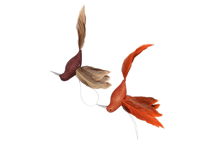 <h4>Deco shine bird humming copper/bronze 16cm ass p/1</h4>