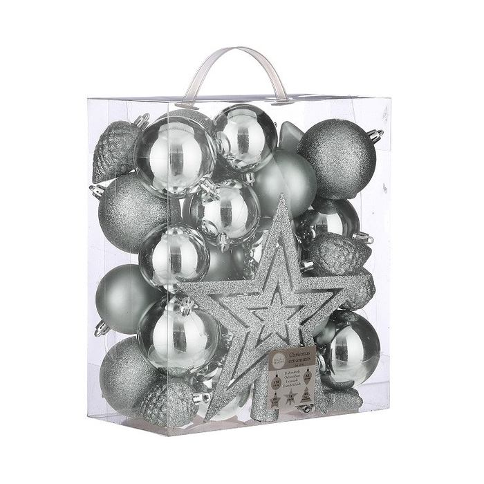 <h4>Kerstbal Bal  80mm kunststof ass. x40</h4>
