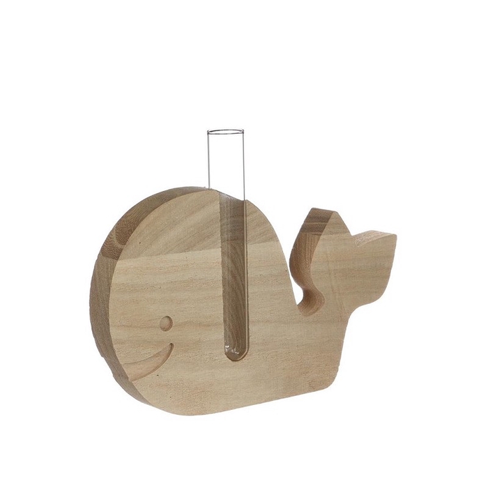 <h4>WOODEN WHALE WITH TUBE 19X2,8X12 (TUBE D2H12,5)</h4>