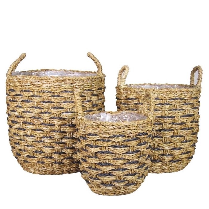 <h4>Basket sets Sea jute pot S/3 d30*28cm</h4>