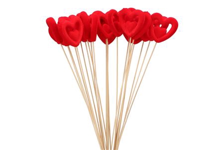 <h4>Bijsteker Hart Rood Dubbel 7x50cm P/25</h4>