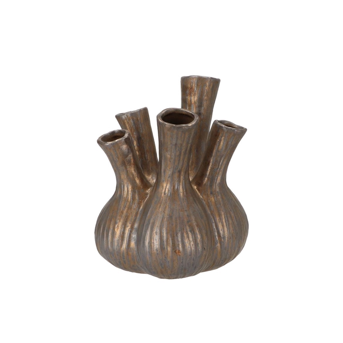 <h4>Aglio Bronze Vase 22x28cm</h4>