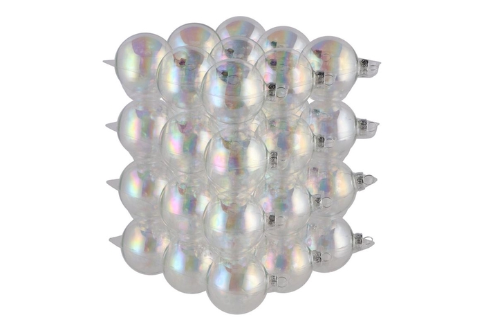 <h4>Glass Ball Clear Pearl 57mm P/36</h4>