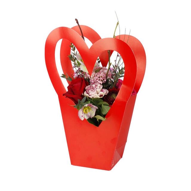 <h4>Bag Single Heart 11x10xH20,5/40cm red FSC</h4>