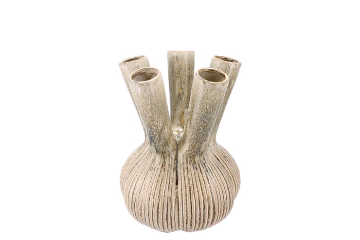 <h4>Aglio Straight Green Vase Active Glaze 16x16x19cm</h4>