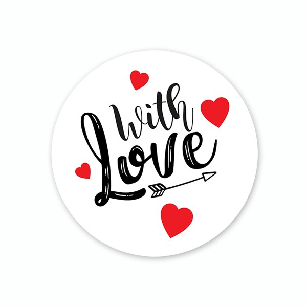 <h4>Decoratie Sticker 40mm x100 With Love</h4>