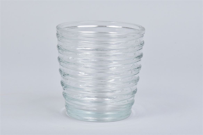 <h4>Glas Pot Ribbel 13x13cm</h4>