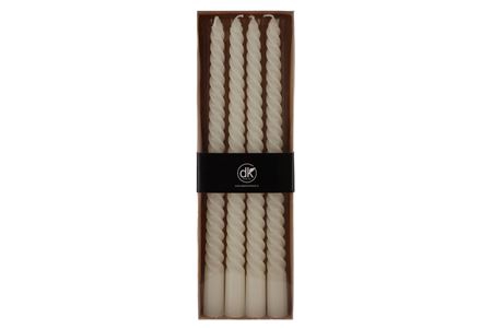 <h4>Kaars Crown Twist Ivoor Per 4 2x30cm</h4>