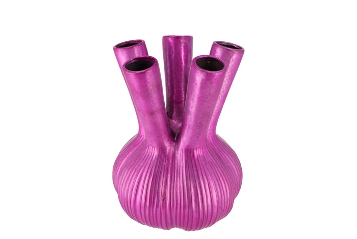 <h4>Aglio Straight Fuchsia Vase 19x19x25cm</h4>