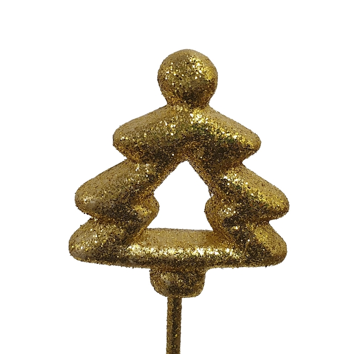 <h4>Styropor Christmass tree on stem Gold with glitter</h4>