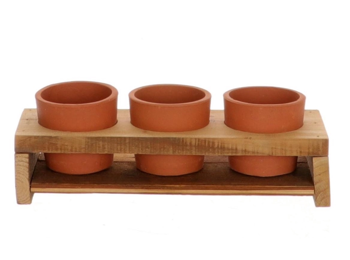 <h4>Deco Hold. Condiment 3 Pots 32x10x9 Red</h4>