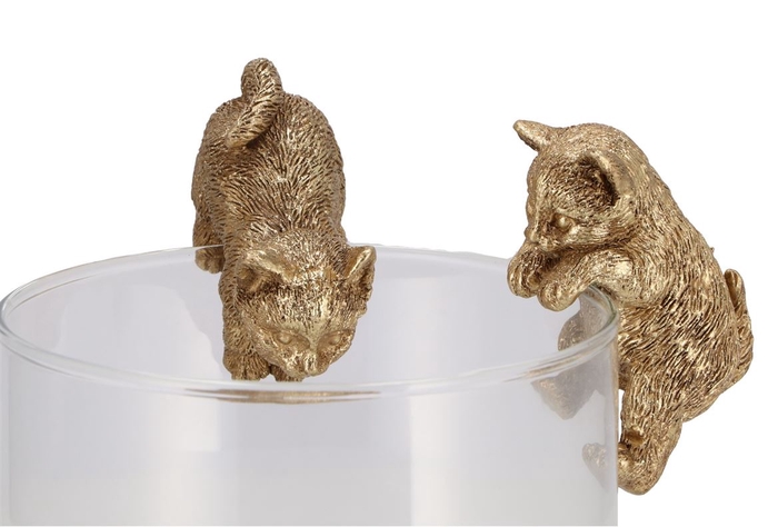 <h4>Deco hanging cats gold 6x5x7cm</h4>