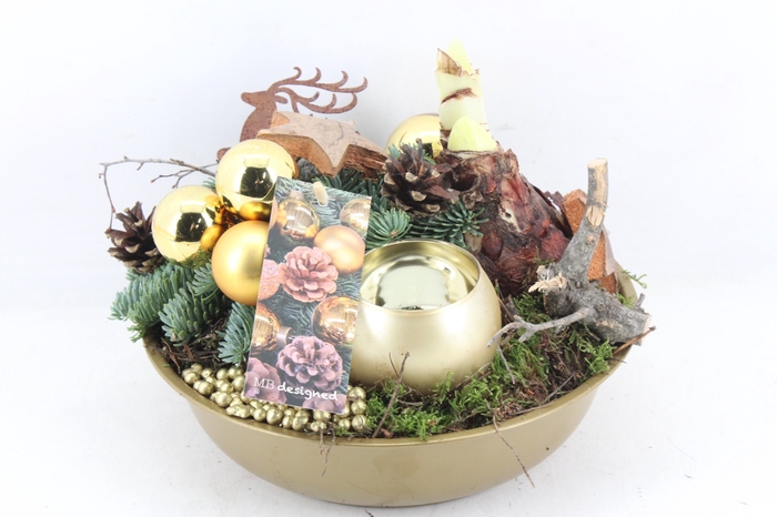 <h4>arr5 Kerst MB414 - Zink schaal goud 1 wax/ama. bol goud</h4>