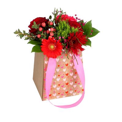 <h4>Bag Heart of pink cardboard 12/12x15/15xH18cm</h4>