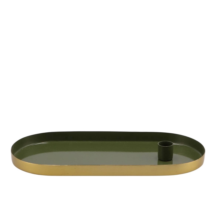 <h4>MARRAKECH GREEN CANDLE PLATE OVAL 30X14X2,5CM</h4>