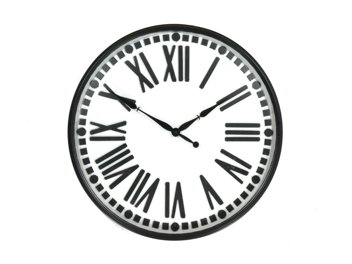 <h4>Clock Mtl/glass  Ø60cm Blk/wht</h4>