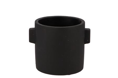 <h4>Concrete Ears Black Pot 13x11cm</h4>