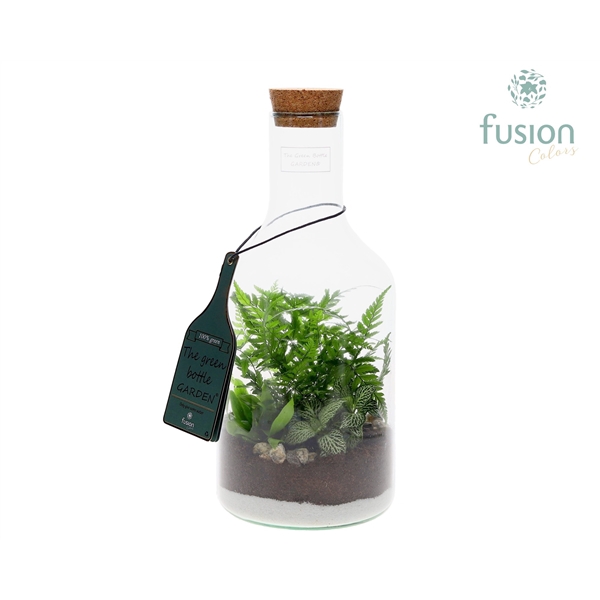 <h4>Green Bottle® Fles Small met Arrangement</h4>