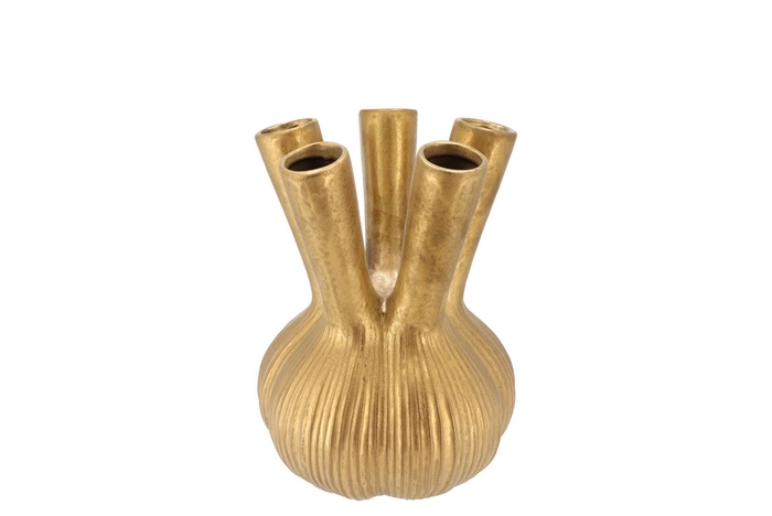 <h4>Aglio Straight Gold Vase 16x16x19cm</h4>