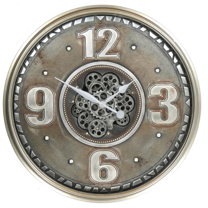 <h4>Clock Gear Ø80cm Silver 59937</h4>