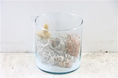 <h4>Arr Glass Cylinder White Sand And Shells</h4>