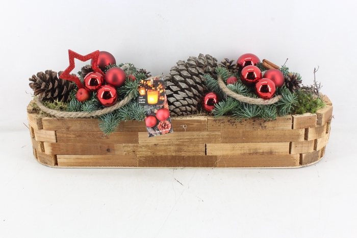 <h4>arr5 Kerst MB397 - Hout kano XXL rood led</h4>