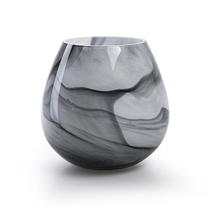 <h4>Glass colour Ball vase Trimble d15*14cm</h4>