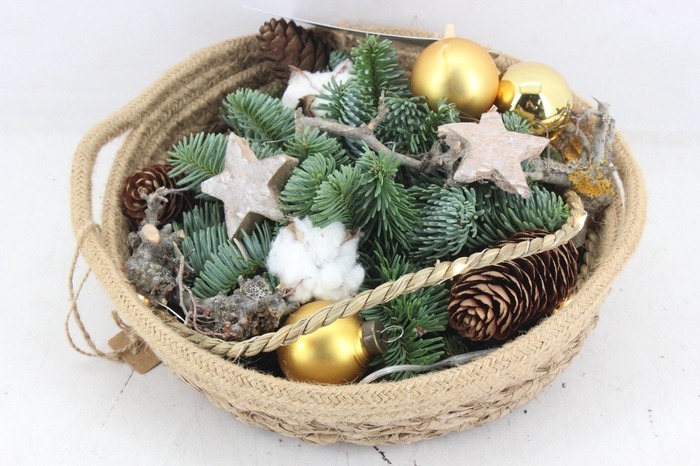 <h4>arr5 Kerst MB559 - Jute schaaltje goud LED</h4>
