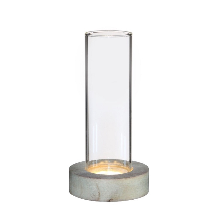 <h4>Glas LEDlamp vaas d07*18cm incl.batt</h4>