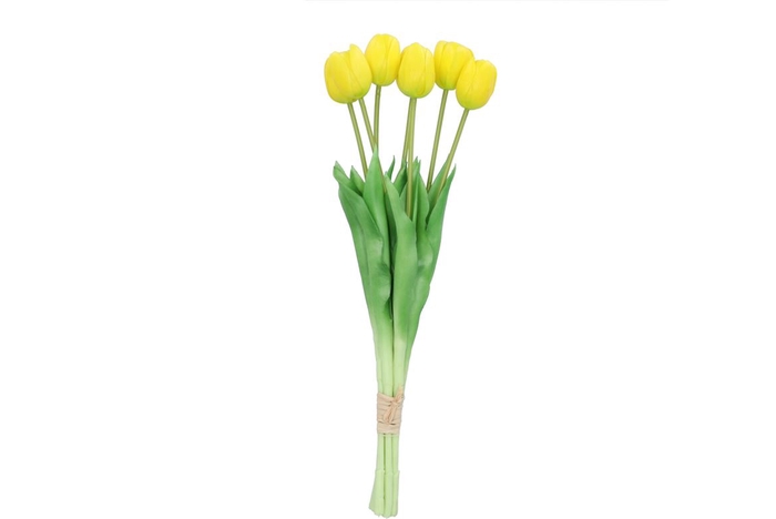 <h4>Silk Tulip 7x Yellow 43cm</h4>