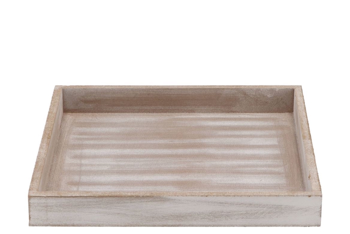 <h4>Wooden tray antique grey 25x25x3cm</h4>