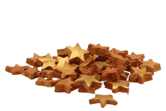 <h4>Nature coconut star gold 5cm set of 100</h4>