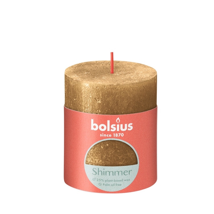 <h4>Kaars Stomp d07*08cm rustiek shine</h4>