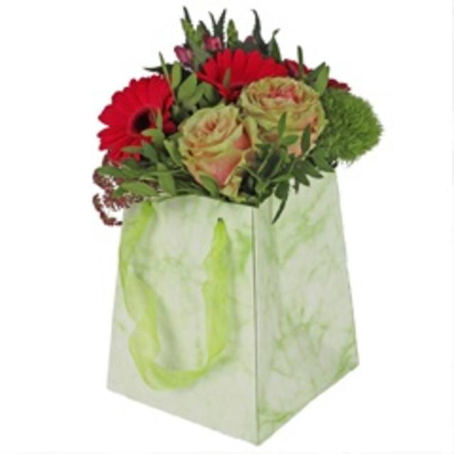 <h4>Bag Marble carton 12/12x15/15xH18cm green</h4>