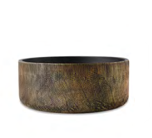 <h4>CACHEPOT PRETO E DOURADO EM CIMENTO P 10849 P IMP</h4>