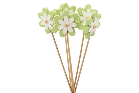 <h4>Bijsteker Flower White/green O/st. P/6 H 50cm</h4>