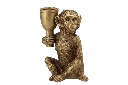 <h4>Deco Monkey Gold Kandelaar 11x6x15cm</h4>