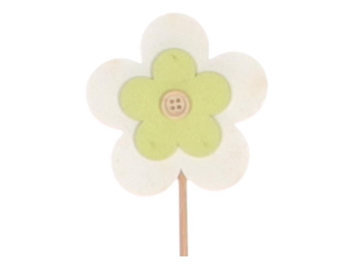 <h4>Deco Stem Flower Mellow 6pc 50cm White Green Slv</h4>