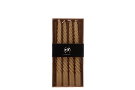 <h4>Kaars Crown Twist New Oker Per 4 2x20cm</h4>