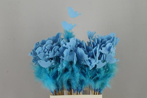<h4>Stick Feather+prl+bird Blue</h4>