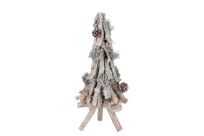 <h4>Wooden christmastree with glitters and lights h51c</h4>