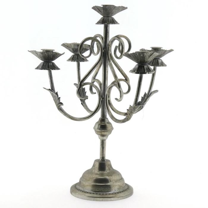 <h4>Candleholder 26x43 Ant. Silver</h4>