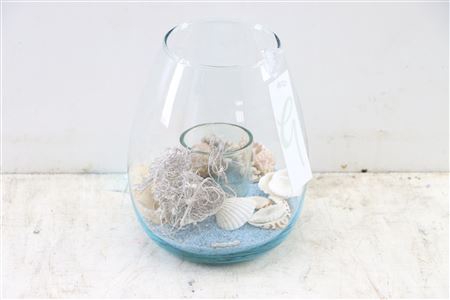 <h4>Arr Glass Conical Blue Sand And Shells</h4>