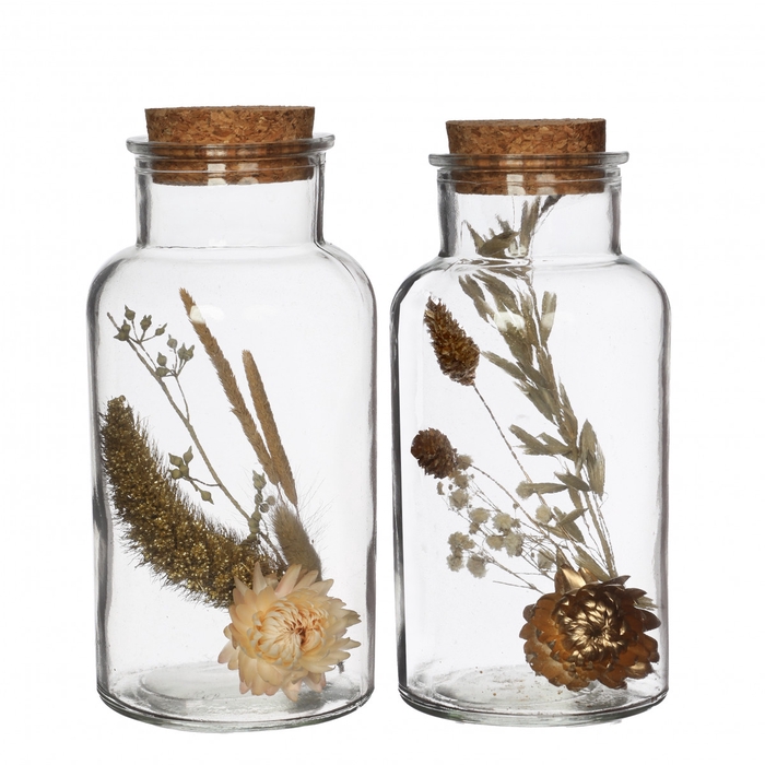 <h4>Dried flowers Glass+dried flower d08*16cm</h4>