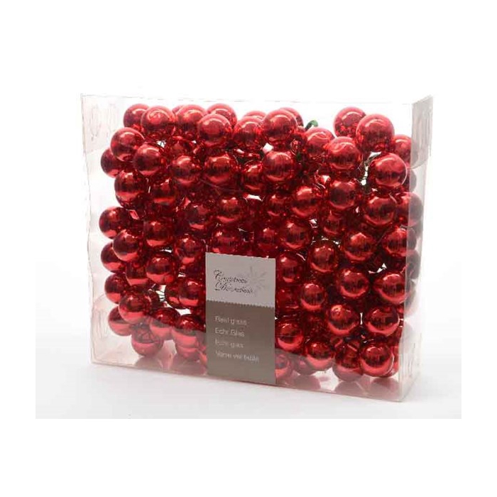 <h4>KERSTBAL GLASS 20MM ON WIRE 144PCS CHRISTMASRED</h4>