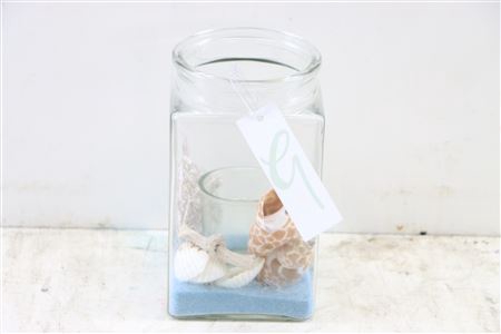 <h4>Arr Glass Candy Jar Blue Sand And Shells</h4>