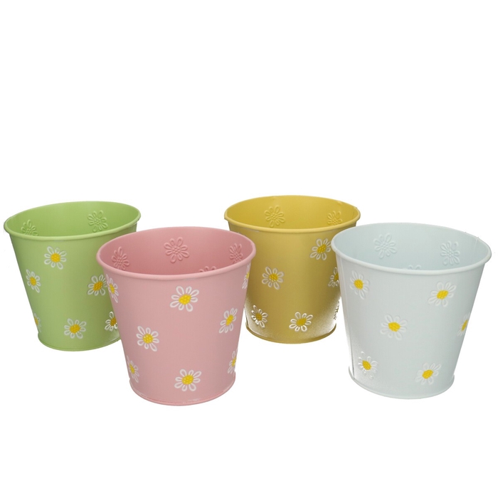 <h4>Zink Pot Daisy d12.5*11.5cm</h4>
